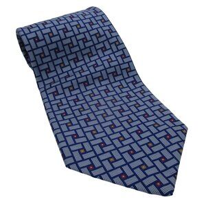 Robert Talbott Best Of Class Silk Tie Men's Blue Gray Geometric Necktie USA